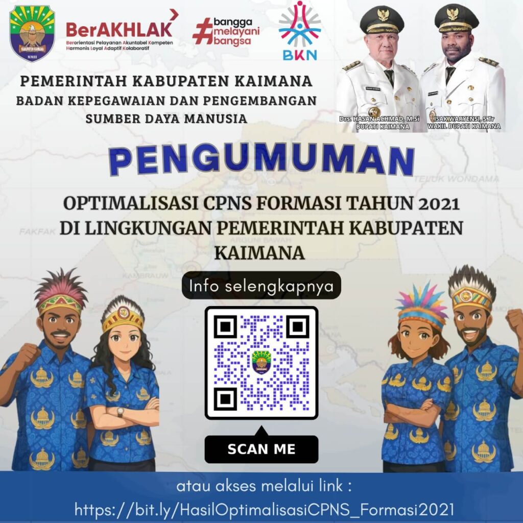 Pengumuman Optimalisasi CPNS Formasi Tahun 2021 di Lingkungan Pemerintah Kabupaten Kaimana